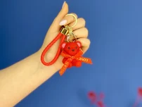 red teddy keychain